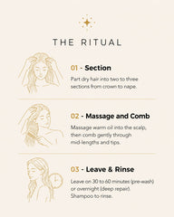 MERAKKEE Essential Dry Hair Oil — step-by-step how to use dropper guide — scalp section apply massage routine