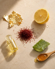 MERAKKEE Radiance 24K Face Wash — hero ingredients 24K Gold Saffron Vitamin C Aloe Vera Almond Oil — clean beauty India
